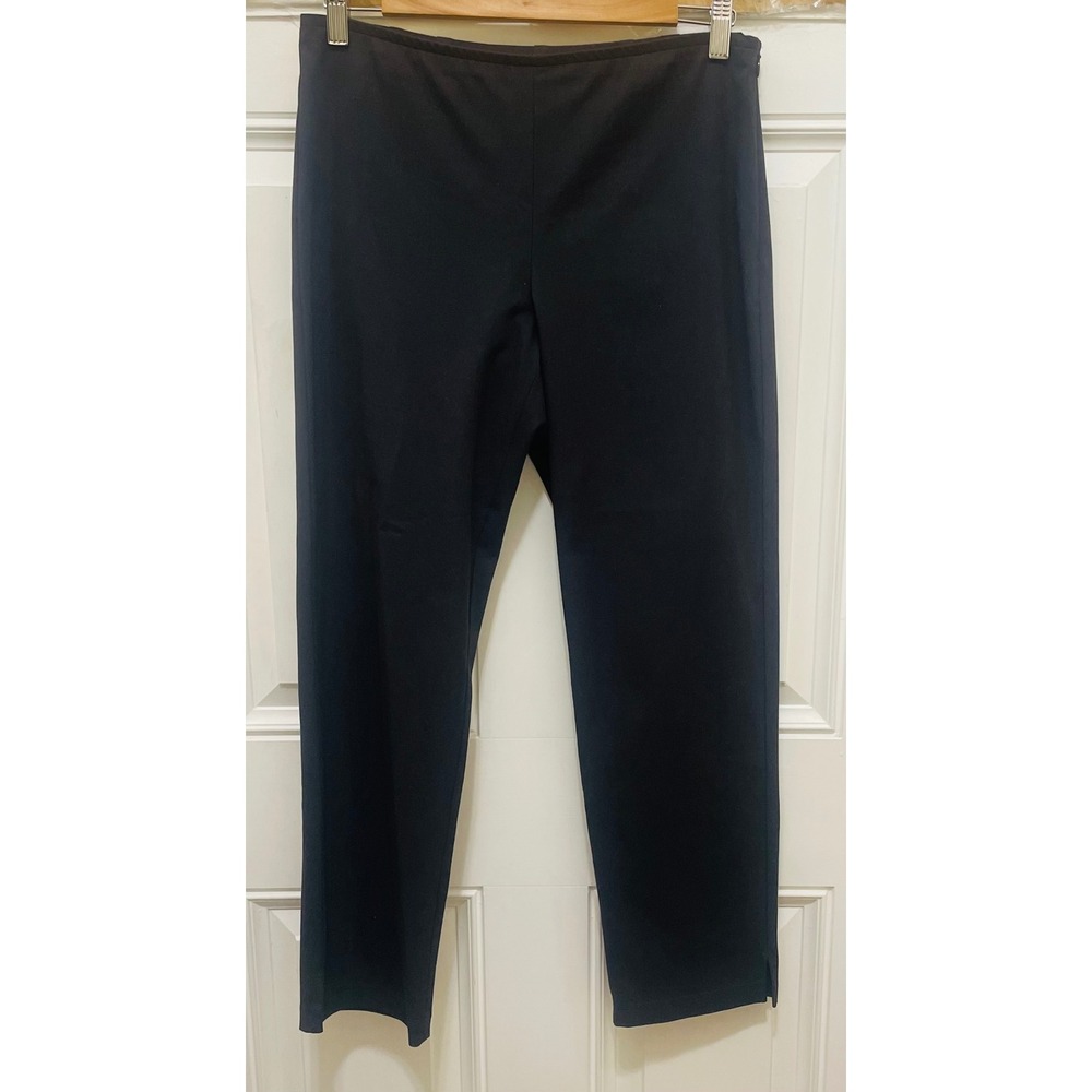 Eileen Fisher Navy Straight Cropped Pull-On Pants